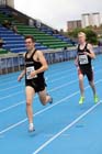 Adam Pratt outsprints Jonny Currie  in the heats of the 800 metres at the Scottish Championships, Scotstoun  Stadium, Glasgow.